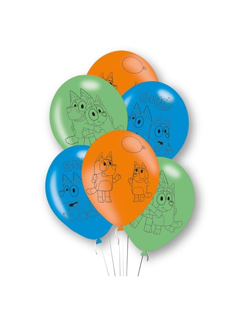 6 globos de Bluey