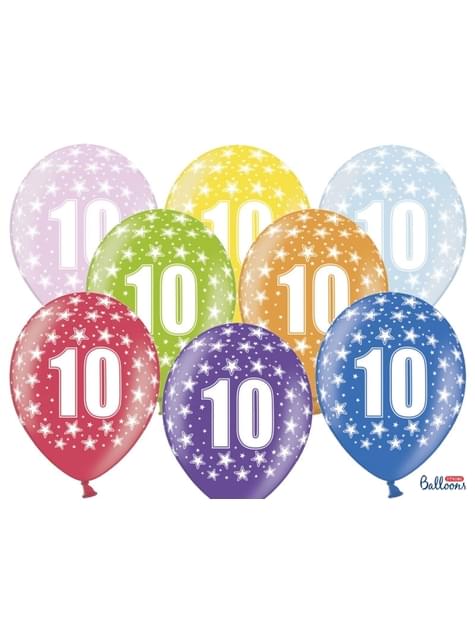 6 globos de látex “10“ multicolor (30 cm) - Partydeco | Funidelia