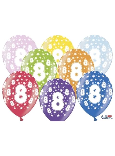 6 globos de látex “8“ multicolor (30 cm) - Partydeco | Funidelia
