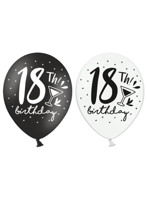 6 globos extra resistentes 18 cumpleaños (30 cm) - Partydeco | Funidelia