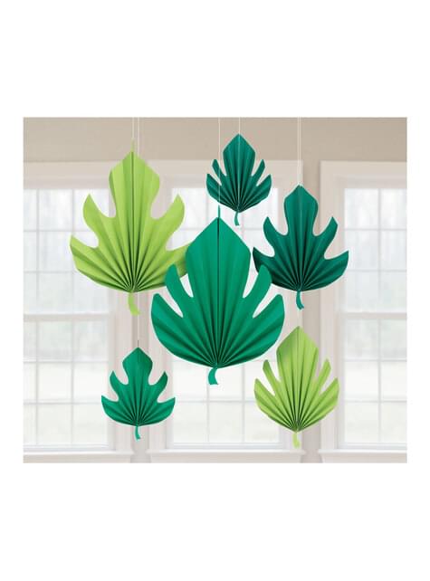 6 hojas de palmera decorativas colgantes - AMSCAN | Funidelia