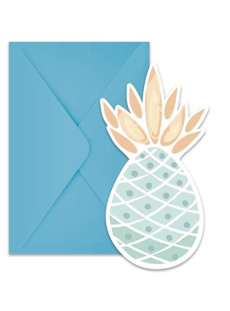 6 invitaciones de piñas color pastel - Pineapple - Procos | Funidelia