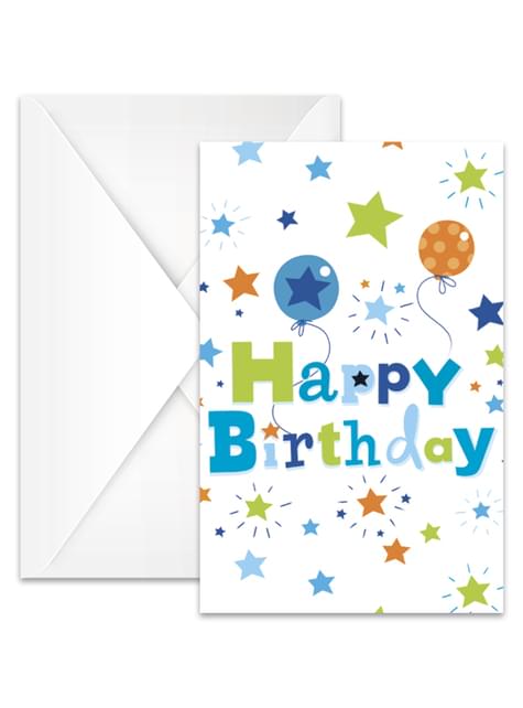 6 invitaciones Happy Birthday Boy - Procos | Funidelia