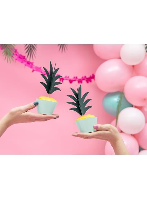 6 palillos decorativos de piña - Aloha Turquoise - Partydeco | Funidelia