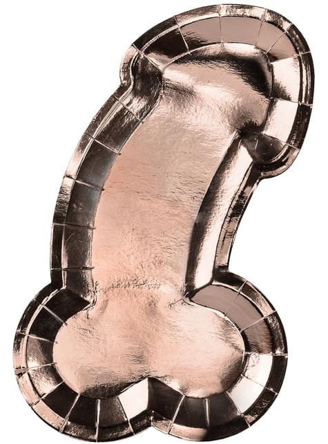 6 platos con forma de pene (26 cm) - Bachelorette party - Partydeco | Funidelia
