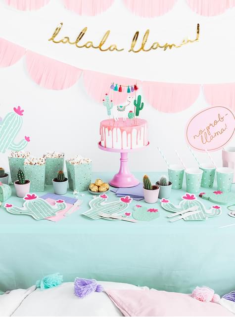 6 platos de cactus (23 cm) - Llama Party - Partydeco | Funidelia