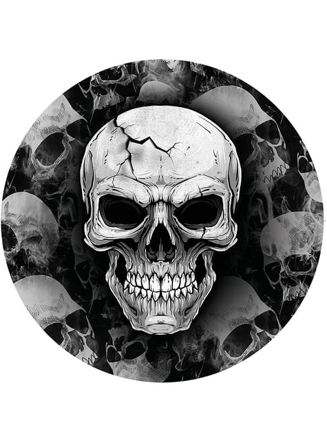 6 platos de calaveras Halloween (23 cm) - Guirca | Funidelia