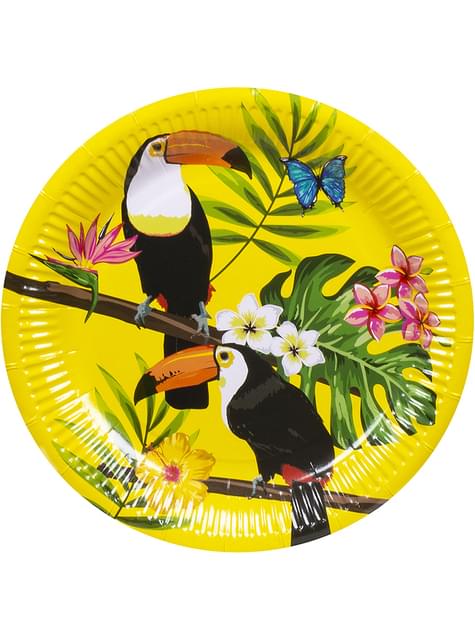 6 platos de tucanes (16 cm) - Toucan Party - Boland | Funidelia