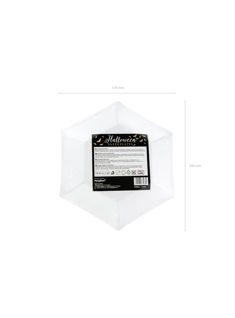 6 platos negros con murciélagos dorados de papel (20 cm) - Trick or Treat Collection - Partydeco | Funidelia