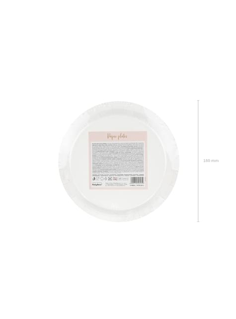 6 platos rosas con lunares dorados de papel (18 cm) - Polka Dots Collection - Partydeco | Funidelia