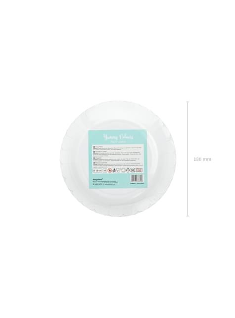 6 platos verde menta de papel (18 cm) - Yummy - Partydeco | Funidelia