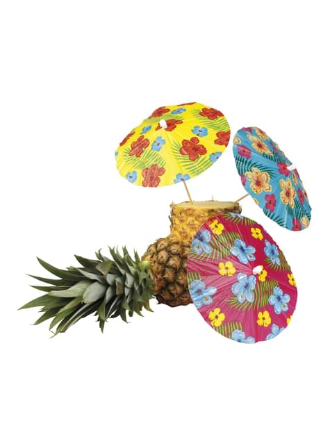 6 sombrillas decorativas hawaianas - Hibiscus - Boland | Funidelia