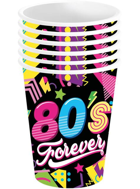 6 vasos de los Años 80