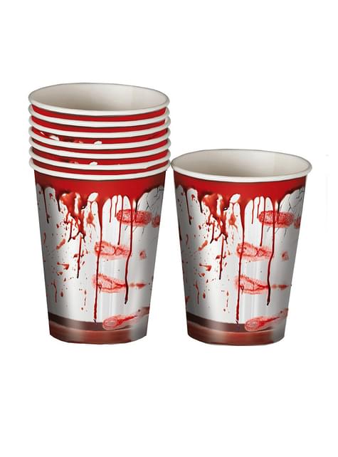 6 vasos de sangre (240 ml) - Halloween