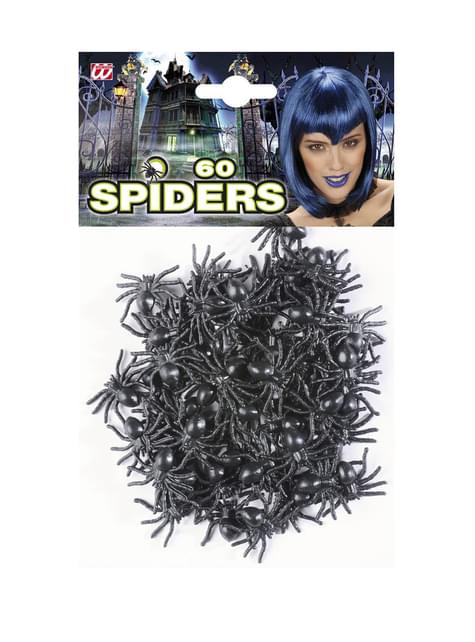 60 arañas negras Halloween