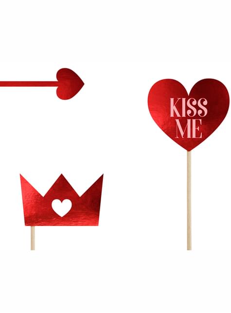 7 accesorios photocall “King-Queen“ - Valentine Collection - Partydeco | Funidelia