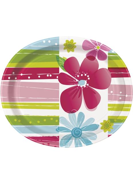 8 bandejas ovaladas - Striped Spring Flower - Unique | Funidelia