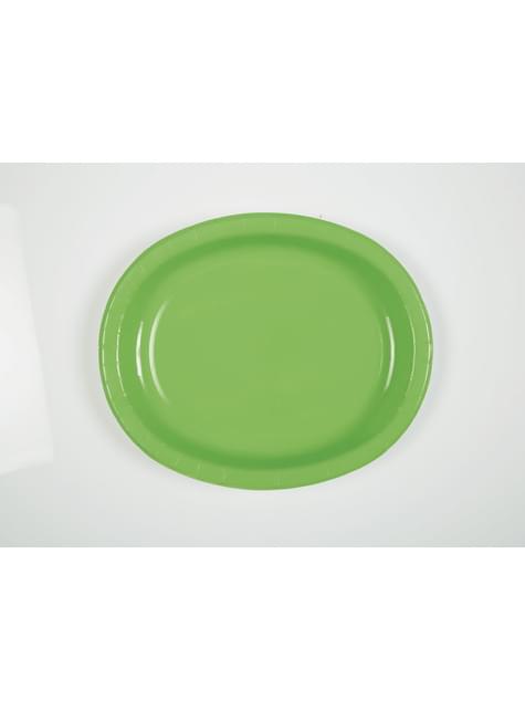 8 bandejas ovaladas verde lima - Línea Colores Básicos - Unique | Funidelia