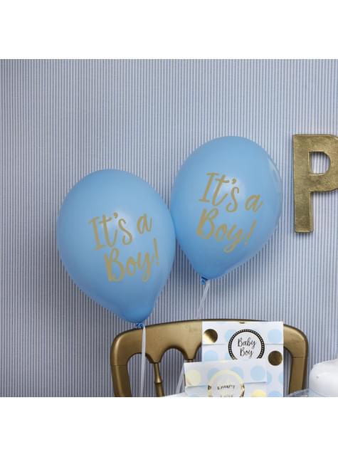 8 globos azules “It’s a boy“ (30 cm) - Pattern Works Blue - Neviti | Funidelia