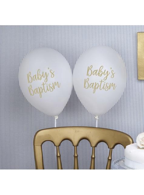 8 globos blancos para bautizo (30 cm) - Baptism - Neviti | Funidelia