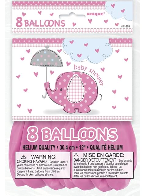 8 globos rosas (30 cm) - Umbrellaphants Pink - Unique | Funidelia
