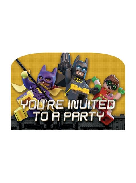 8 invitaciones Batman La Lego Película