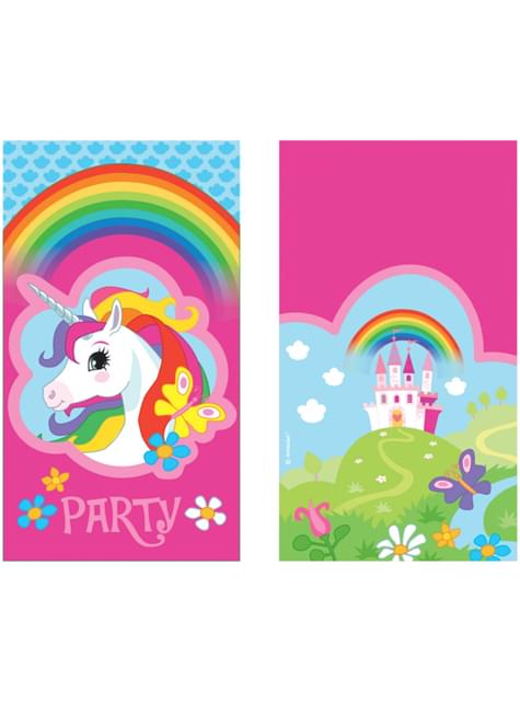 8 invitaciones de unicornio - Rainbow Unicorn - AMSCAN | Funidelia