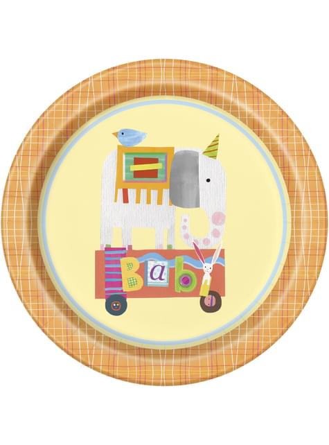 8 platos (23 cm) - Circus Animal - Unique | Funidelia