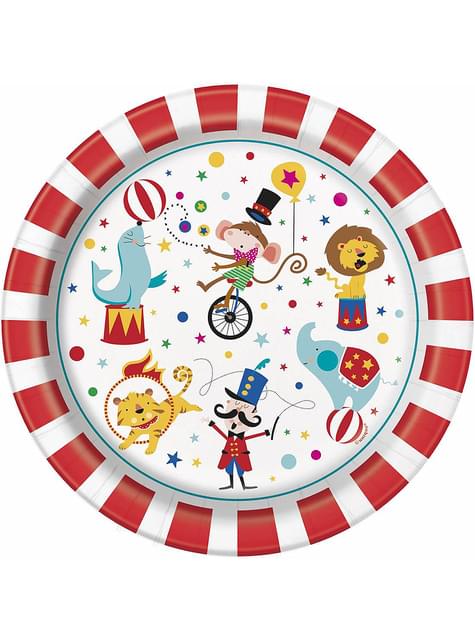 8 platos (23 cm) - Circus Carnival - Unique | Funidelia