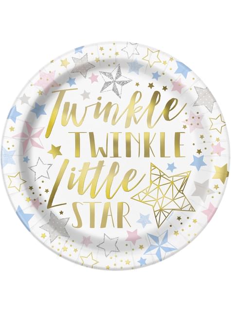 8 platos (23 cm) - Twinkle Little Star - Unique | Funidelia
