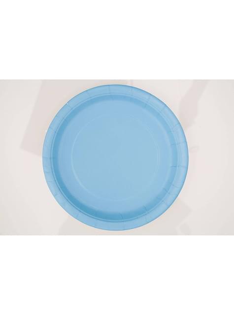 8 platos azul cielo (23 cm) - Línea Colores Básicos - Unique | Funidelia
