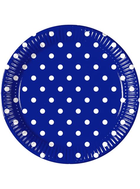 8 platos Blue Royal Dots (23 cm) - Procos | Funidelia