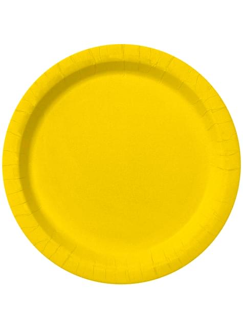8 platos color amarillo (23cm) - Colores lisos - Funiglobal | Funidelia