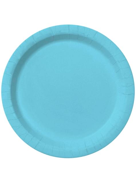 8 platos color azul claro (23cm) - Colores lisos - Funiglobal | Funidelia