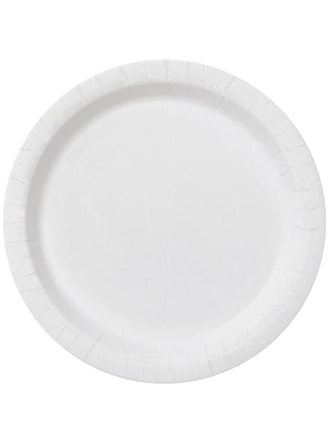 8 platos color blanco (23cm) - Colores lisos - Funiglobal | Funidelia