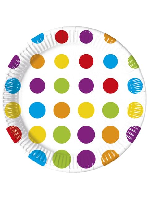 8 platos Color Dots (23 cm) - Procos | Funidelia