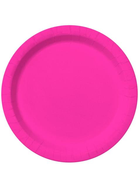 8 platos color fucsia (23cm) - Colores lisos - Funiglobal | Funidelia