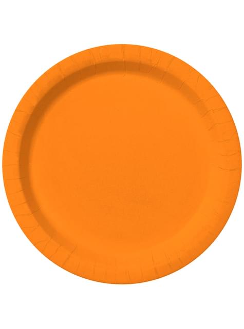 8 platos color naranja (23cm) - Colores lisos - Funiglobal | Funidelia