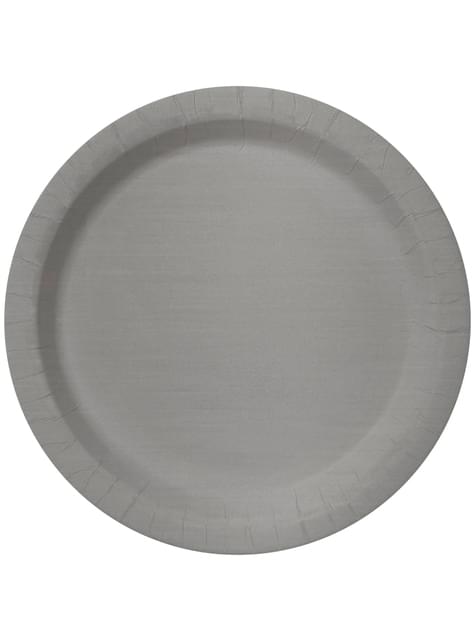 8 platos color plateado (23cm) - Colores lisos - Funiglobal | Funidelia