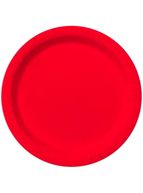 8 platos color rojo (23cm) - Colores lisos - Funiglobal | Funidelia