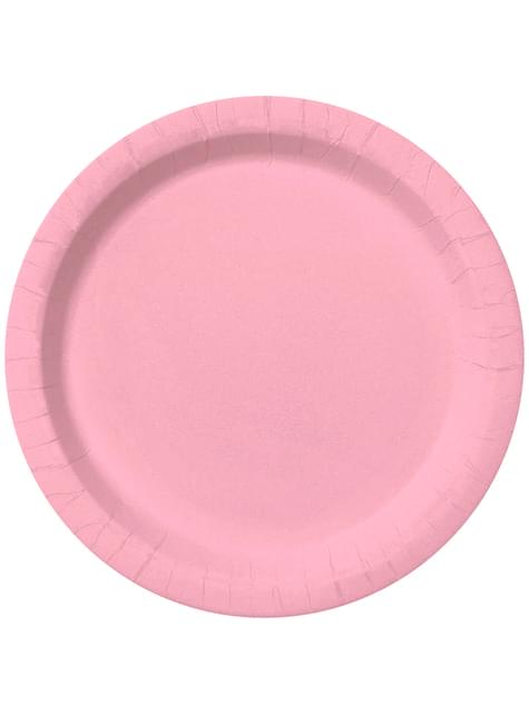 8 platos color rosa palo (23cm) - Colores lisos - Funiglobal | Funidelia