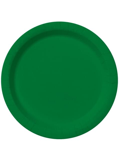 8 platos color verde (23cm) - Colores lisos - Funiglobal | Funidelia