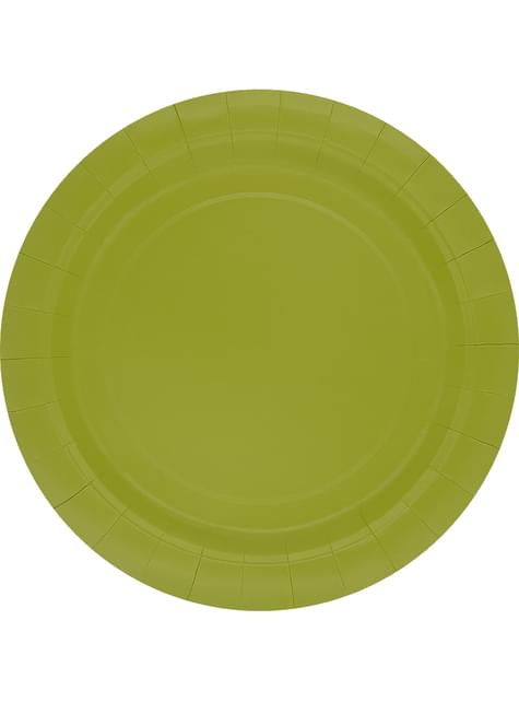 8 platos color verde lima (23cm) - Colores lisos - Funiglobal | Funidelia