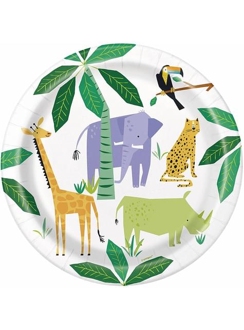8 platos de animales (23 cm) - Animal Safari - Unique | Funidelia