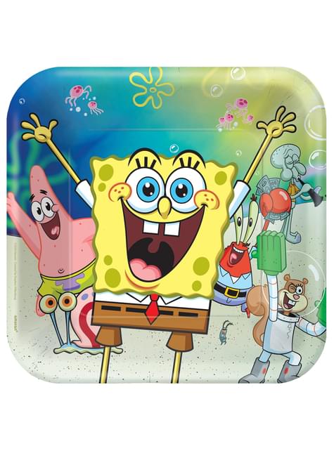 8 platos de Bob Esponja (23 cm)
