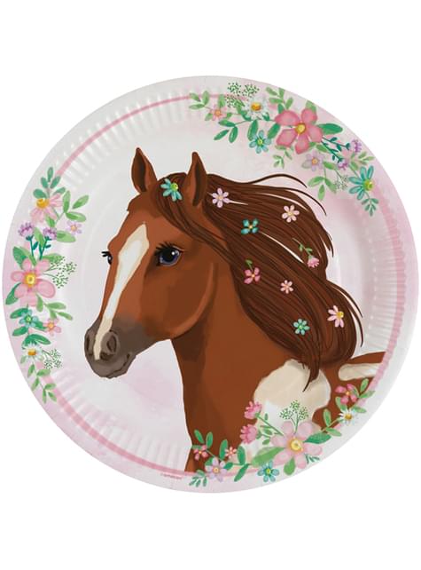 8 platos de caballos (23 cm) - Beautiful Horses