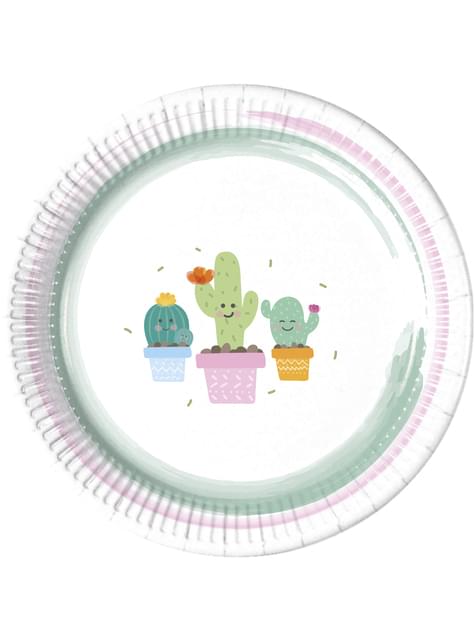 8 platos de cactus graciosos (23 cm) - Procos | Funidelia