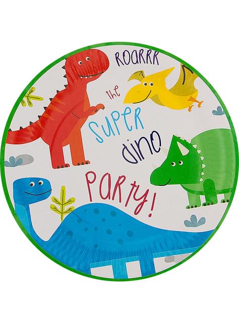 8 platos de dinosaurios (23cm) - Dinosaurs party - Funiglobal | Funidelia