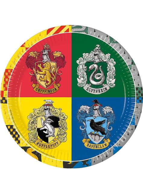 8 platos de Harry Potter (23cm) - Hogwarts Houses - Procos | Funidelia