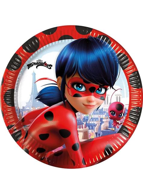 8 platos de Ladybug (23cm) - Miraculous Ladybug - Procos | Funidelia